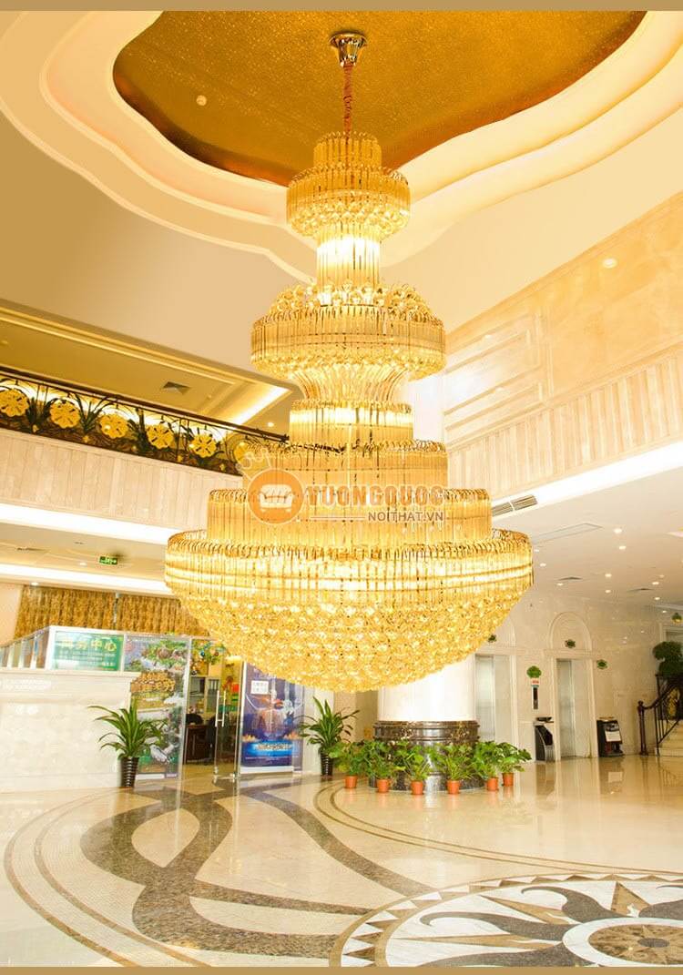 Đèn chùm pha lê cao cấp gắn trần biệt thự CM198-10